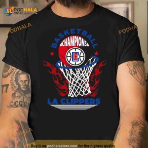 Los Angeles Clippers Basketball Champions Fire Logo 2023 Shirt 2