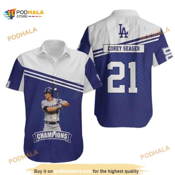 Los Angeles Dodgers MLB Hawaiian Shirt, 21 Corey Seager Baseball Fans Gift