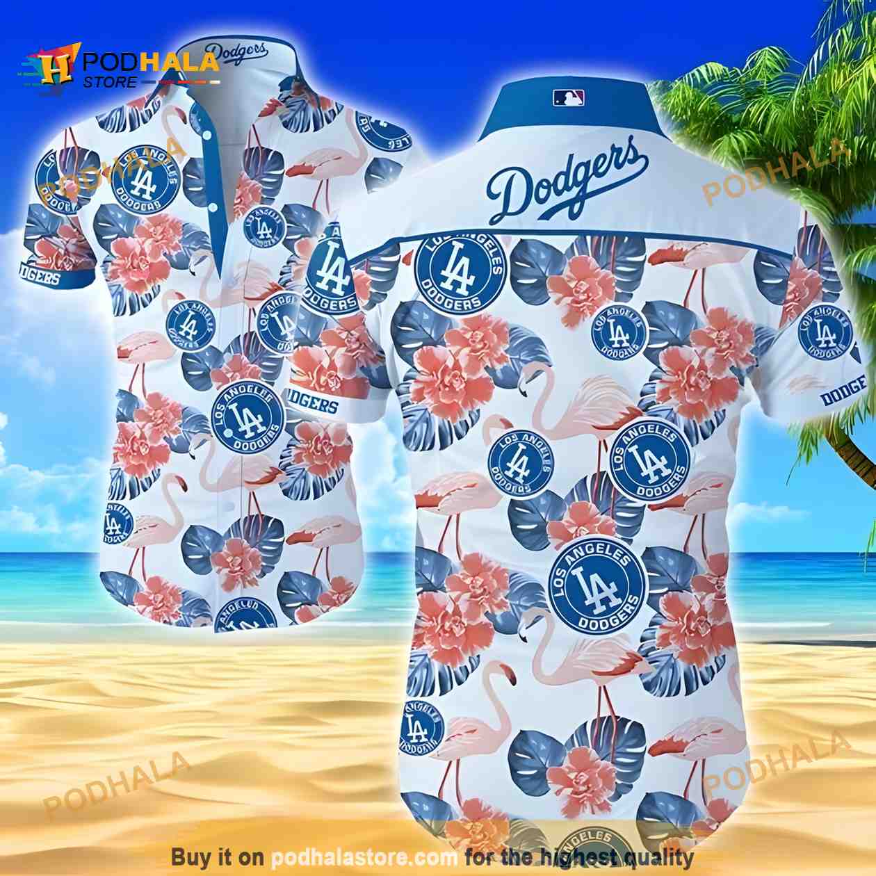 Los Angeles Dodgers MLB Flower All Over Printed Classic Hawaiian