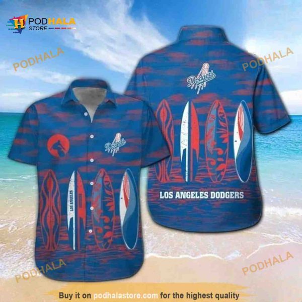 Los Angeles Dodgers MLB Hawaiian Shirt, Surfboard Pattern