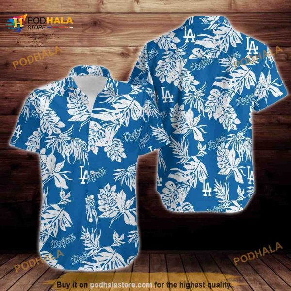 Los Angeles Dodgers MLB Hawaiian Shirt, Tropical Flower Practical Beach Gift
