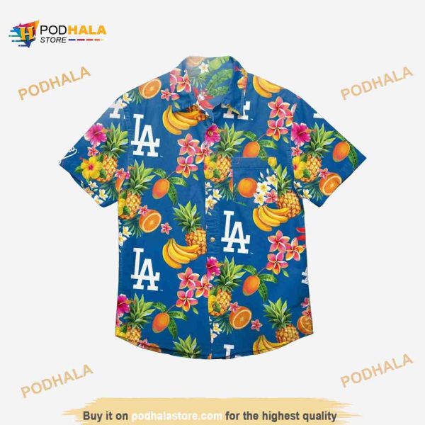 Los Angeles Dodgers MLB Hawaiian Shirt, Tropical Fruit Pattern Beach Lovers Gift