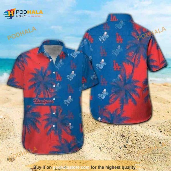 Los Angeles Dodgers Palm Tree MLB Hawaiian Shirt, Beach Lovers Gift