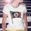 Los Angeles Dodgers Tiny Turnip toddler baseball flag Shirt