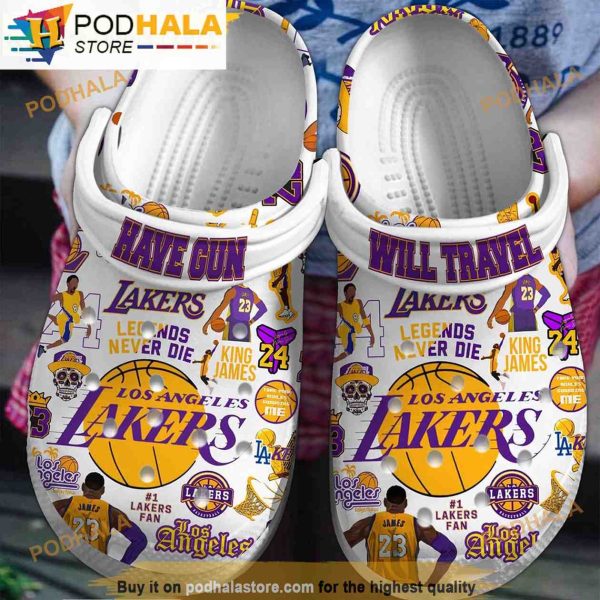 Los Angeles Lakers Nba White 3D Funny Crocs Slippers