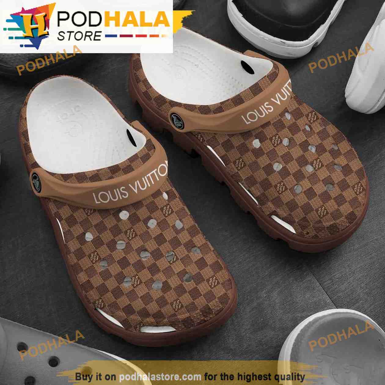 Louis Vuitton Brown Honeybee LV 3D Crocs - Bring Your Ideas