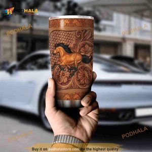 Love Brown Horse Woden Fake 3D Printed Coffee Tumbler