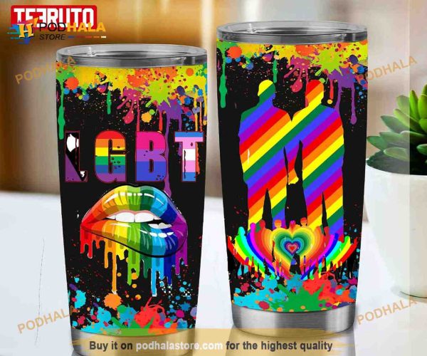 Love Is Love LGBT Pride Lip Sexy Coffee Tumbler