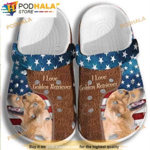 Love Labrador 4th Of July America Flag Dog 3D Funny Crocs