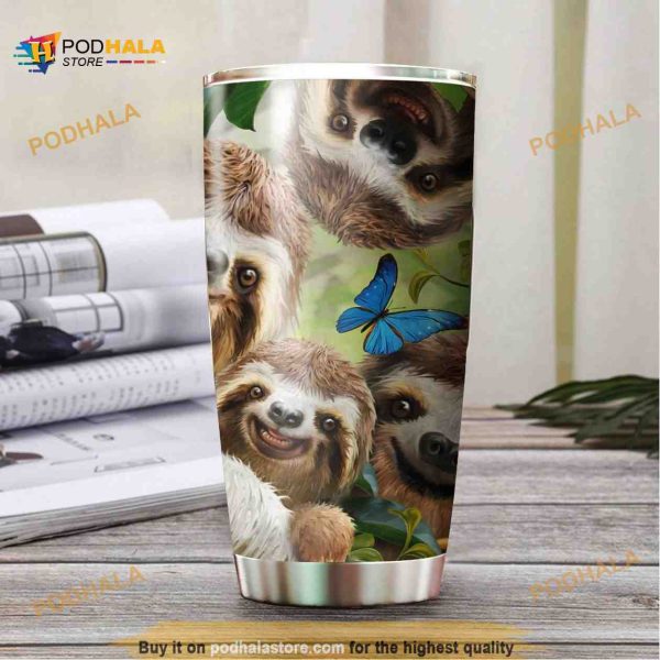 Love Sloth Stainless Steel Cup Coffee Tumbler, Funny Tumbler