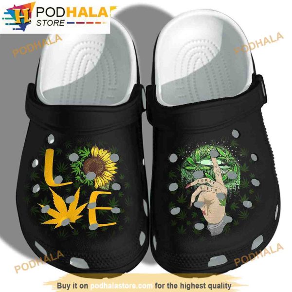 Love Sunflower Weed 3D Funny Crocs Clog Shoes