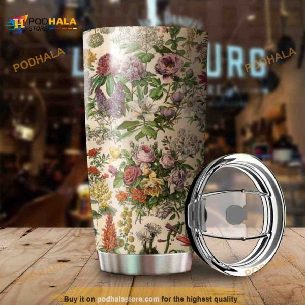 Love Tropical Flowers Stainless Steel Cup Coffee Tumbler, Funny Tumbler