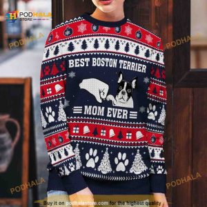 Lovely Best Boston Terrier Mom Ever 3D Funny Ugly Sweater