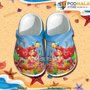 Lovely Mermaid In The Blue Ocean 3D Funny Crocs