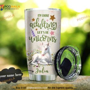 Lovely Unicorn Personalized Gift Travel Coffee Tumbler, Funny Tumbler