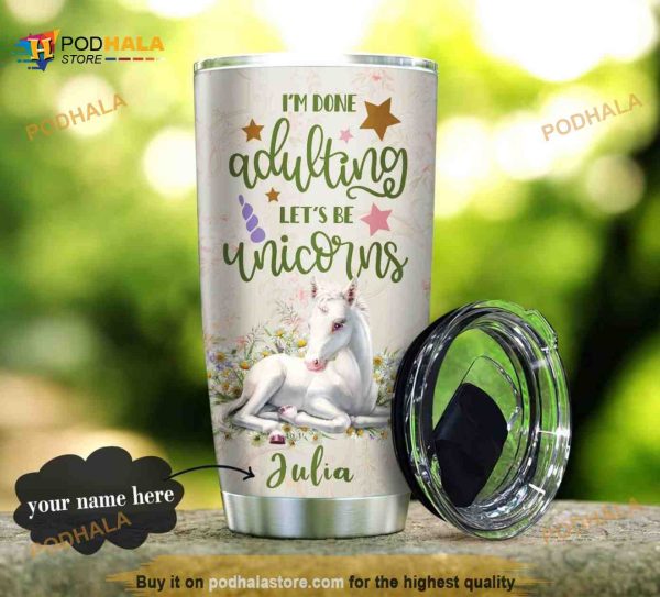 Lovely Unicorn Personalized Gift Travel Coffee Tumbler, Funny Tumbler