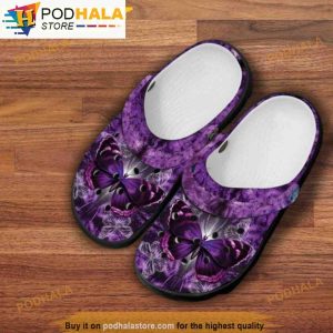 Lovers Birthday Purple Butterfly 3D Funny Crocs