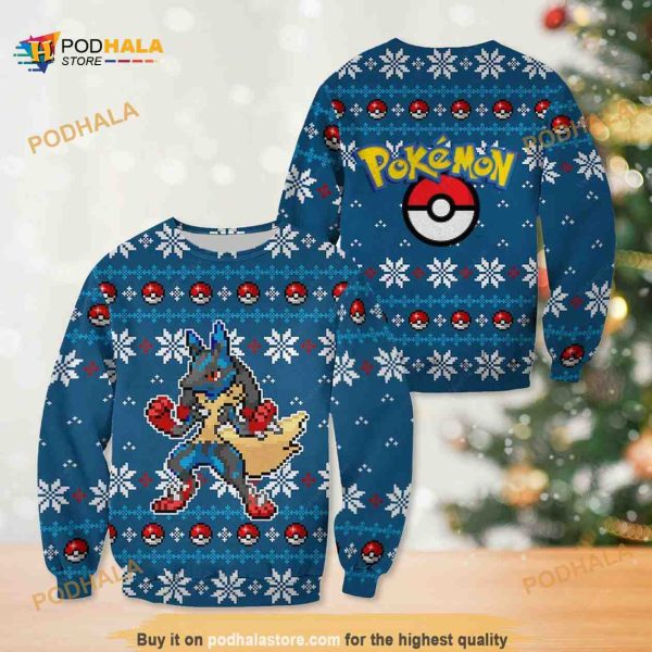 Lucario Pokemon Anime Manga Ugly Christmas Sweater