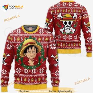 Luffy Funny Face One Piece Anime Xmas Ugly Christmas Sweater