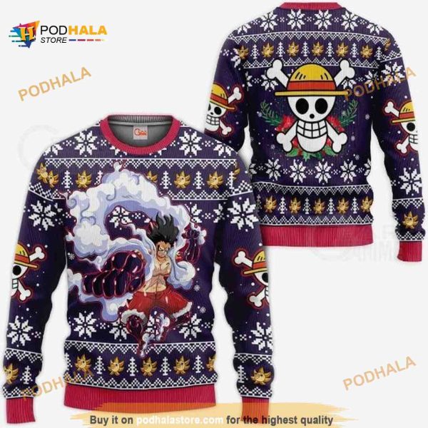 Luffy Gear 4 One Piece Anime Xmas Ugly Christmas Sweater