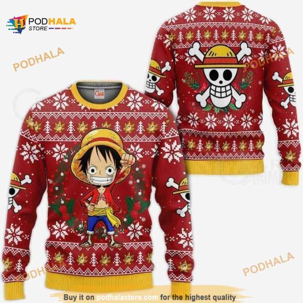 Luffy One Piece Anime Xmas Ugly Christmas Sweater