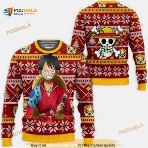 Luffy Wano One Piece Anime Xmas Ugly Christmas Sweater