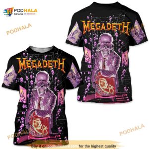 MEGADETH 1991 Vintage 3D Shirt Vic Rattlehead All Over Print EXTREMELY RARE Tee