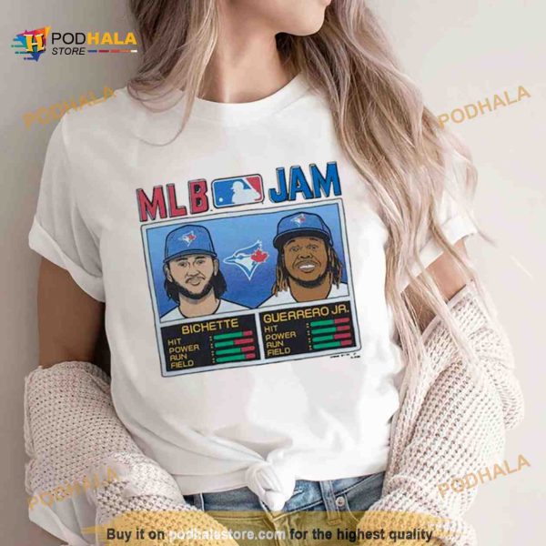 MLB Jam Toronto Blue Jays Bichette And Guerrero Jr Retro Shirt