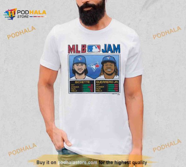 MLB Jam Toronto Blue Jays Bichette And Guerrero Jr Retro Shirt