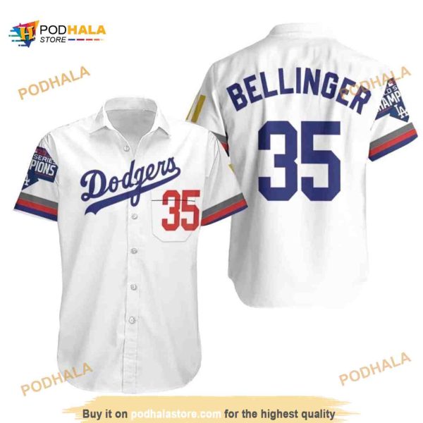 MLB Los Angeles Dodgers Bellinger 35 Hawaiian Shirt, Aloha Shirt For Baseball Fans