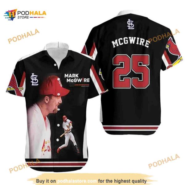 MLB St Louis Cardinals MLB Hawaiian Shirt, Black Aloha 25 Mark Mcgwire Tee