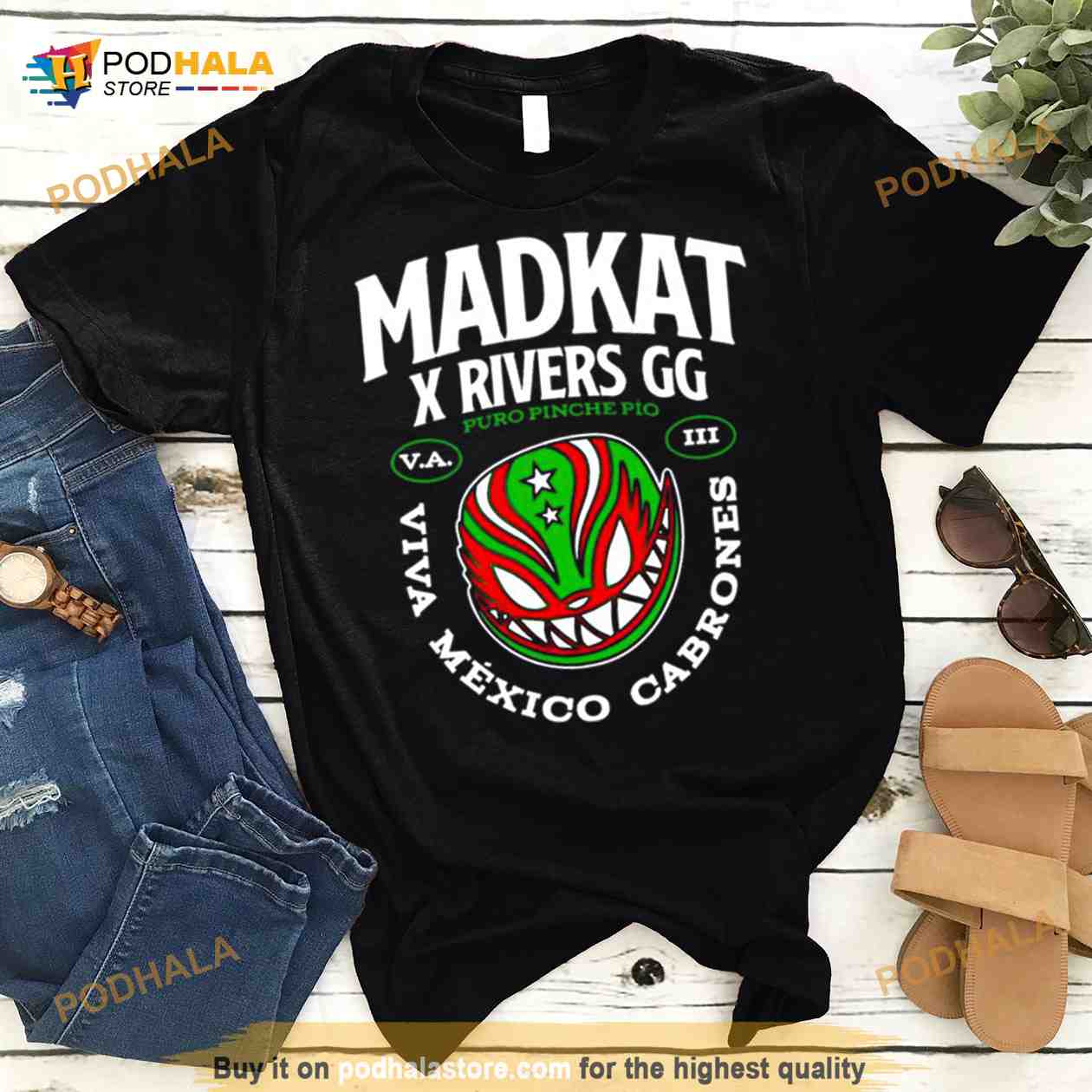 Madkat X Rivers Gg Puro Pinche Pio Viva Mexico Cabrones Shirt - Hersmiles