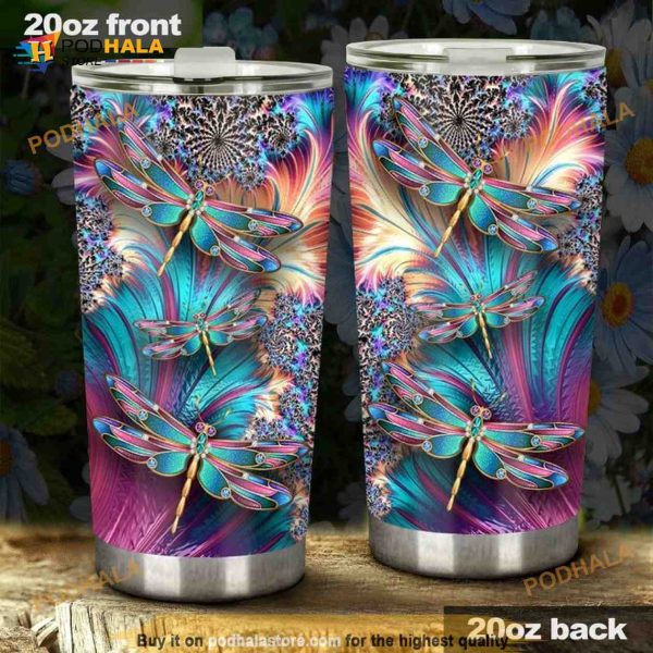 Magic Dragonflies Stainless Steel Cup Coffee Tumbler, Funny Tumbler