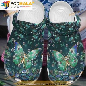 Magical Green Butterfly 3D Funny Crocs