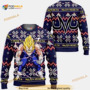Majin Vegeta Christmas Sweater Anime Dragon Ball Xmas Ugly Christmas Sweater