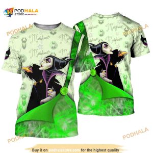 Maleficent & Diablo Green Disney Unisex Casual 3D Shirt For Fans