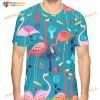 Males Pattern of Flamingos Novelty 3D Creative Print Short Sleeve Tees