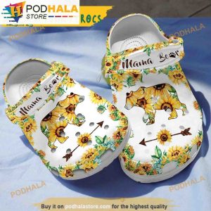 Mama Bear Sunflower Gifts 3D Funny Crocs