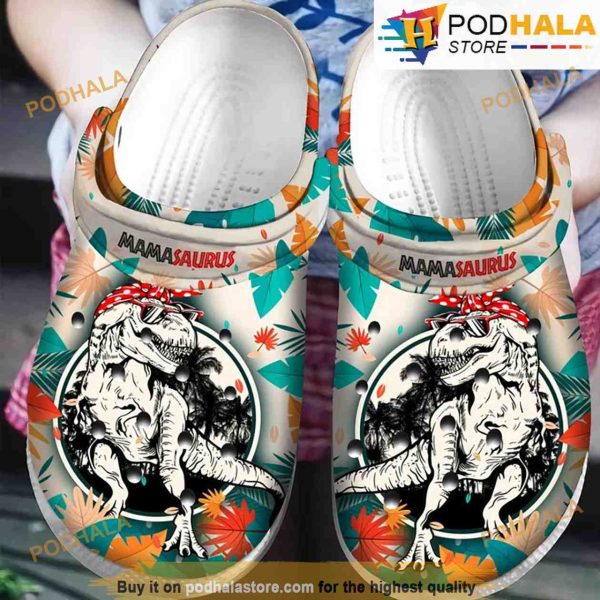 Mamasaurus Gift For Mom Dino 3D Funny Crocs