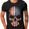 Man 3D Shirt Skull 3D Printing Shirt, Short Sleeve Blouse Tops