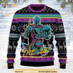 Mandalorian And Baby Yoda This Is The Way Xmas Ugly Wool Sweater
