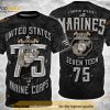 Marines Crop 1775 Distressed Vintage 3D All Over Print Shirt