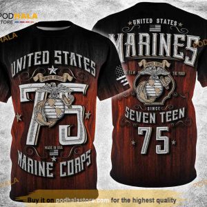 Marines Crop 1775 Distressed Vintage All Over Print 3D Shirt For Women Men