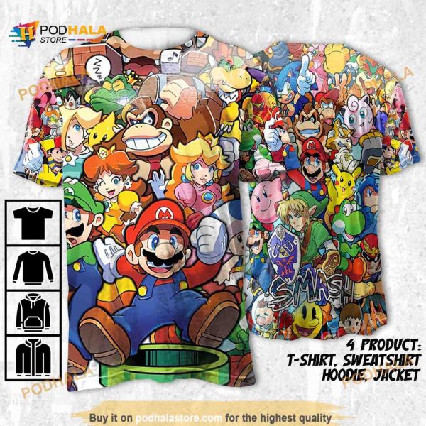 Mario Smash.Trending, Movie 3D Shirt