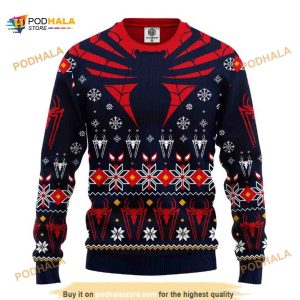 Marvel Comics Spiderman Logo Ugly Xmas Wool Sweater