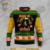 Mask Up Witches Black Cat Ugly Christmas Occasion Sweater