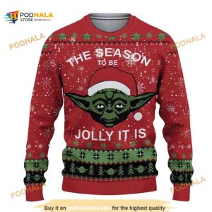 Master Yoda The Season To Be Jolly It Is Xmas Wool Ugly Sweater