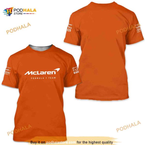 McLaren 3D Shirt Team Racing 3D Shirt Formula1 3D Shirt