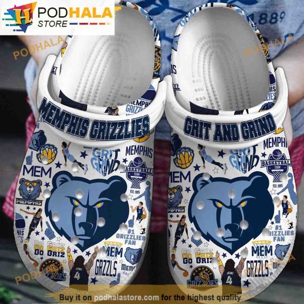 Memphis Grizzlies NBA White 3D Funny Crocs Clog Shoes