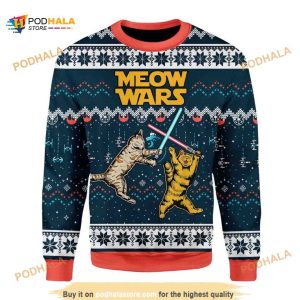 Meow Wars Christmas Funny Ugly Sweater